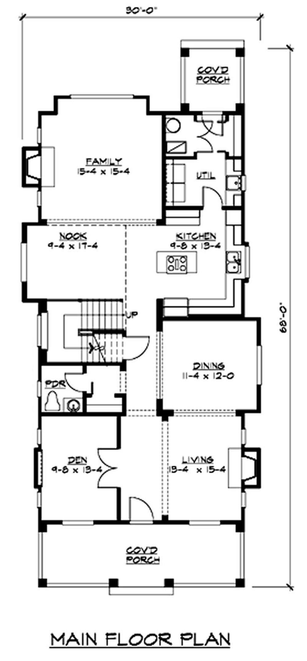 Floor Plan First Story of Craftsman Plan #115-1439